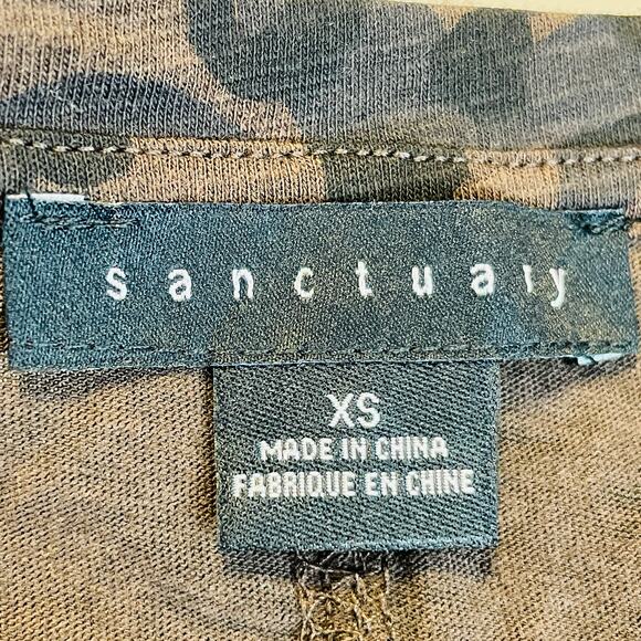 SANCTUARY Alma Brown Black Leopard Print Scoop Neck Cap Sleeve Tee Top XS - Picture 6 of 9